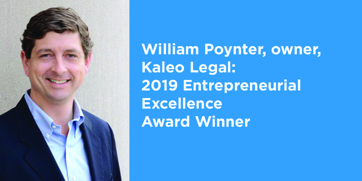 William Poynter, owner, Kaleo Legal | 2019 Entrepreneurial Excellence award winner